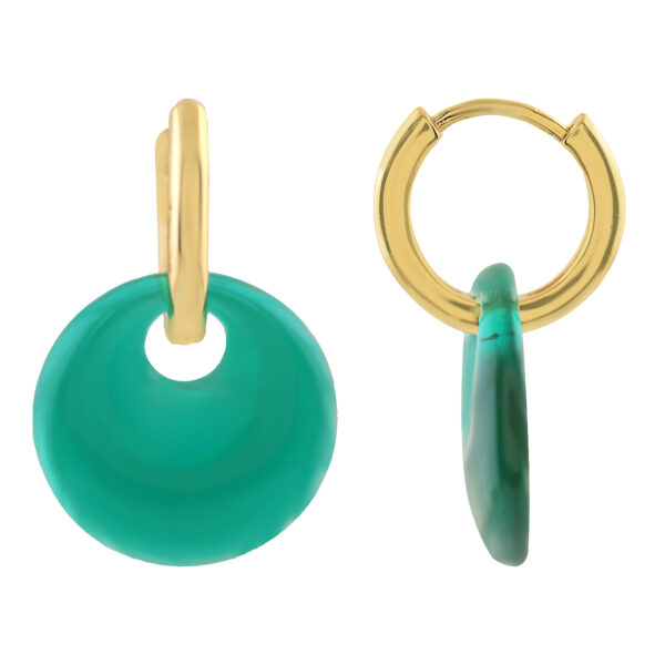 EARRING WITH ROUND CRYSTAL PENDANT