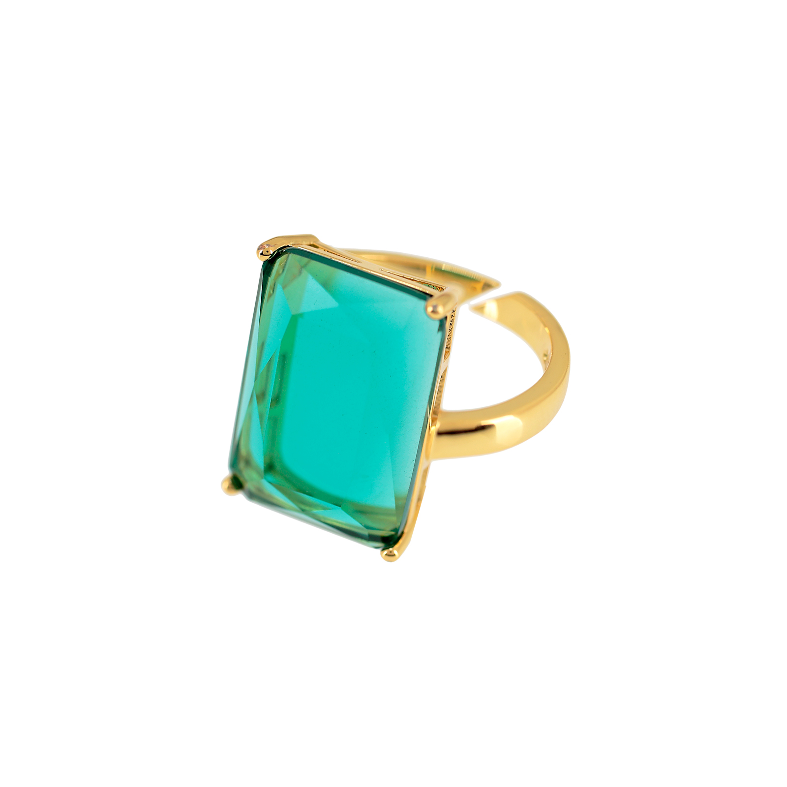 UNIVERSAL SIZE FACETED CRYSTAL RING