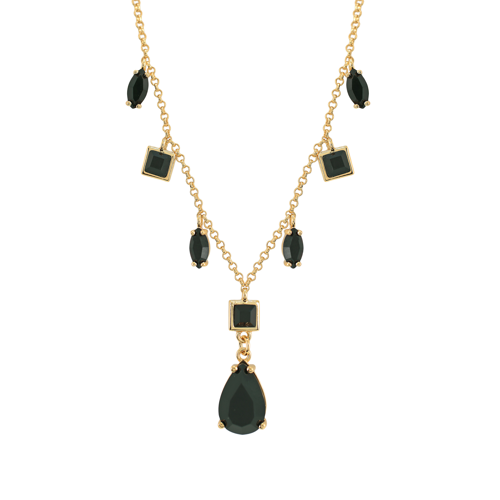 COLLAR FANTASÍA CON CRISTALES FACETADOS