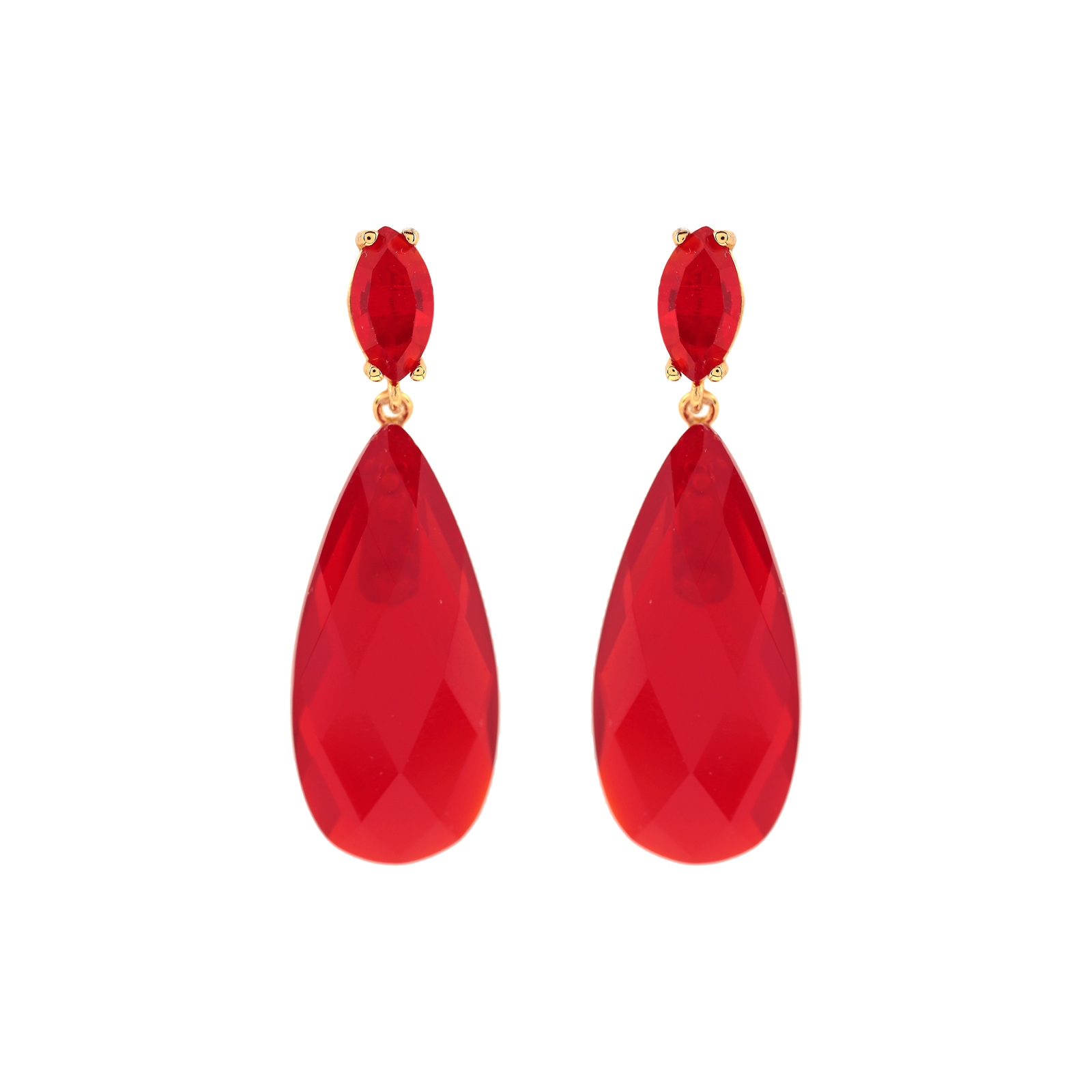 2 PIECE FACETED CRYSTAL EARRING