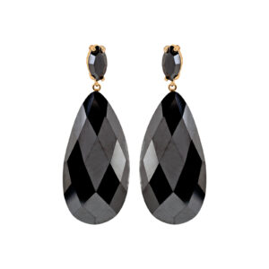 EARRING 2 PIECES LARGE FACETED CRYSTAL