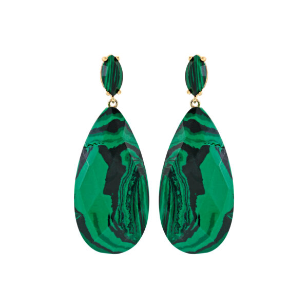 EARRING 2 PIECES LARGE FACETED CRYSTAL