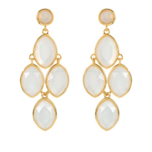 4 RHOMBUS FACETED CRYSTAL EARRING