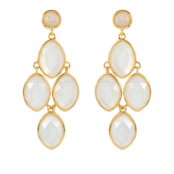 4 RHOMBUS FACETED CRYSTAL EARRING