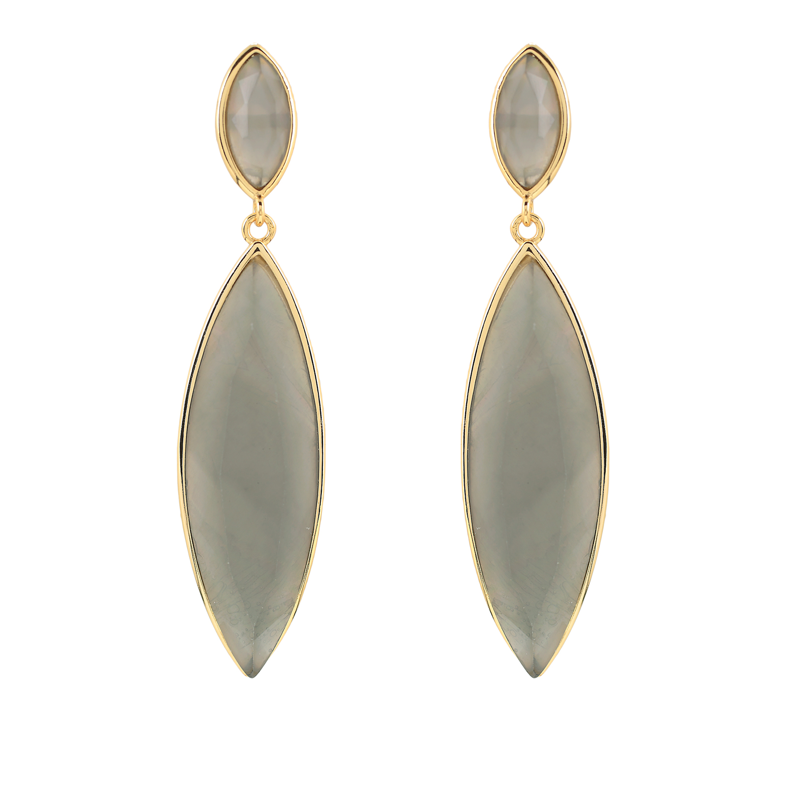 FACETED CRYSTAL EARRING 2 PIECES BIG