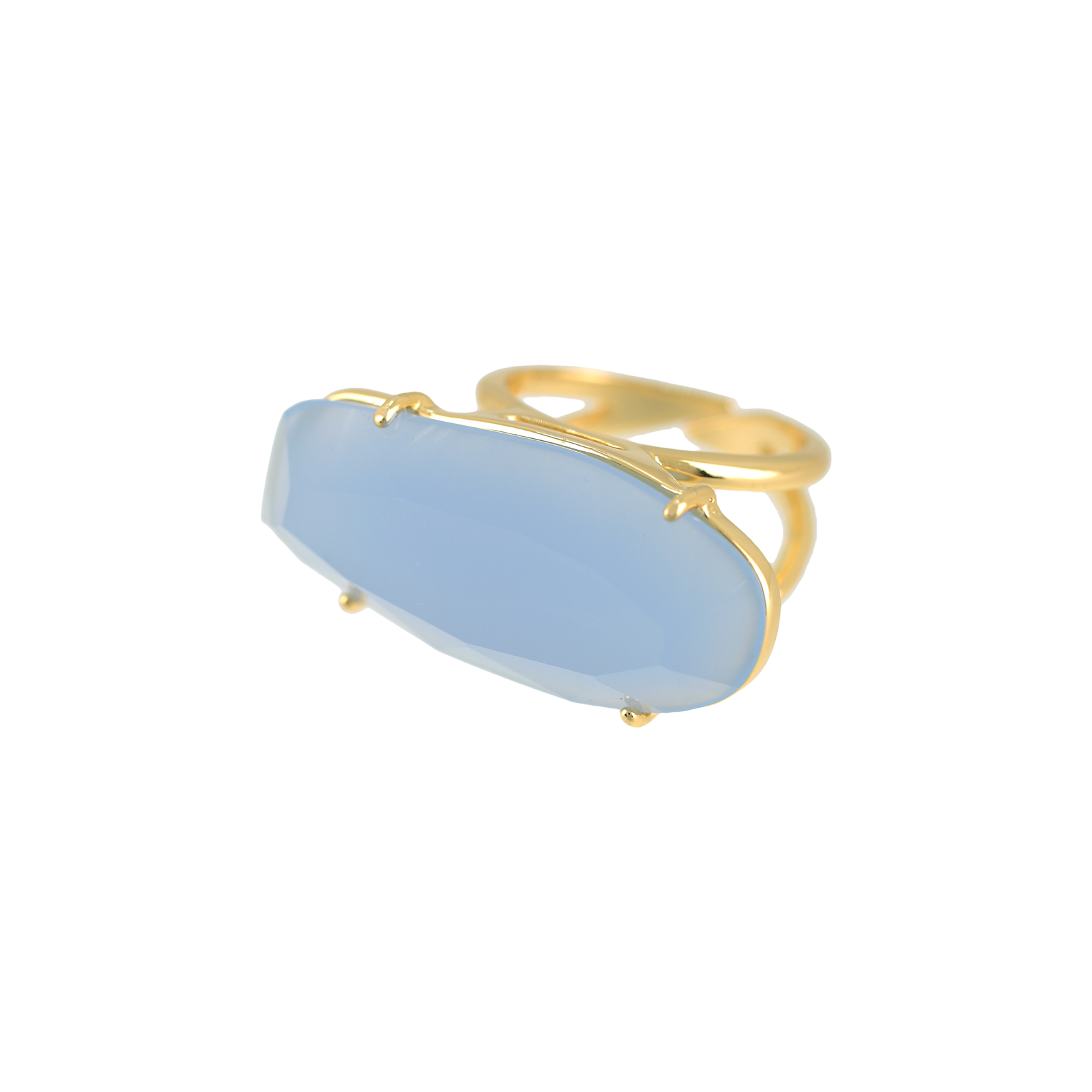 UNIVERSAL SIZE RING WITH LARGE GLASS PIECE