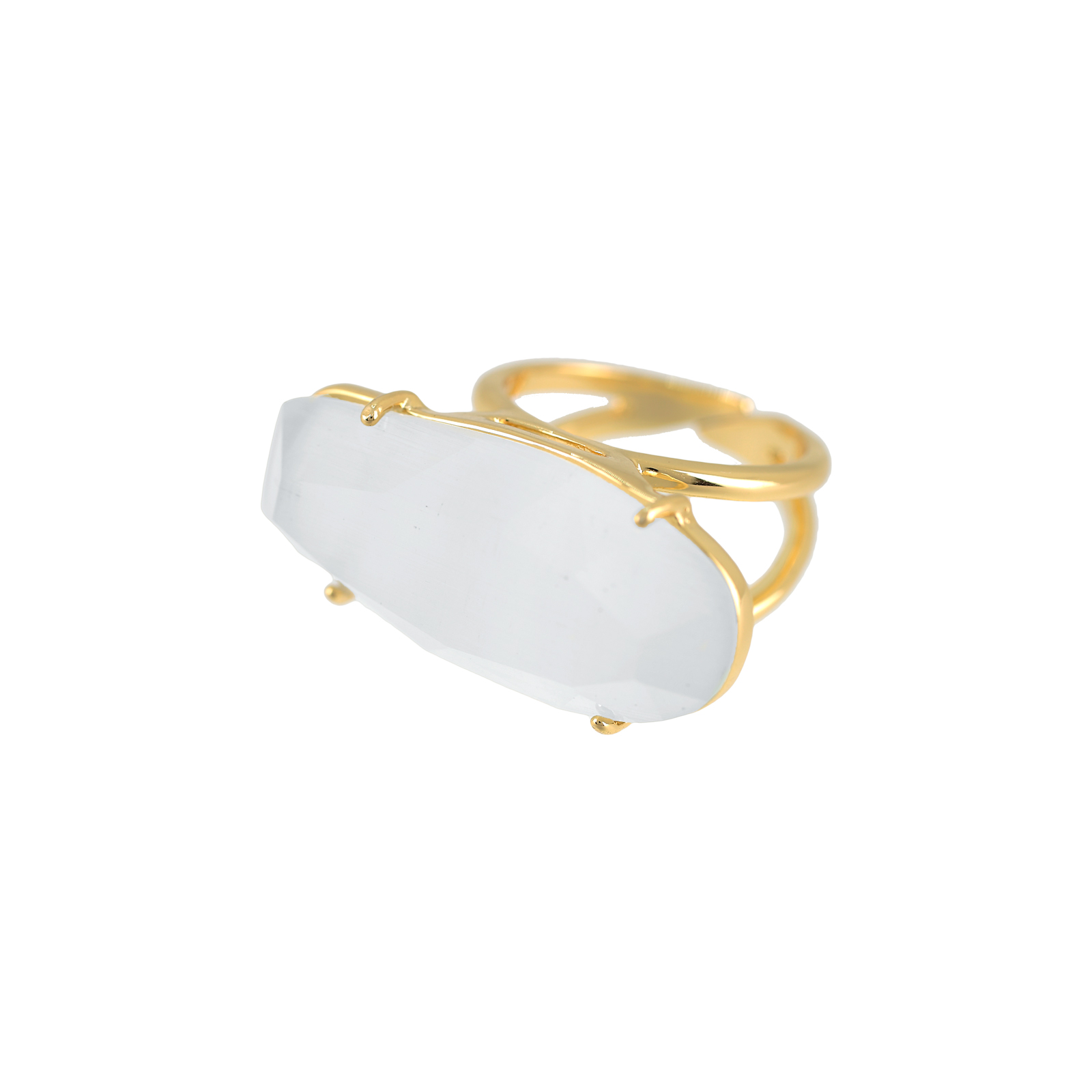 UNIVERSAL SIZE RING WITH LARGE GLASS PIECE