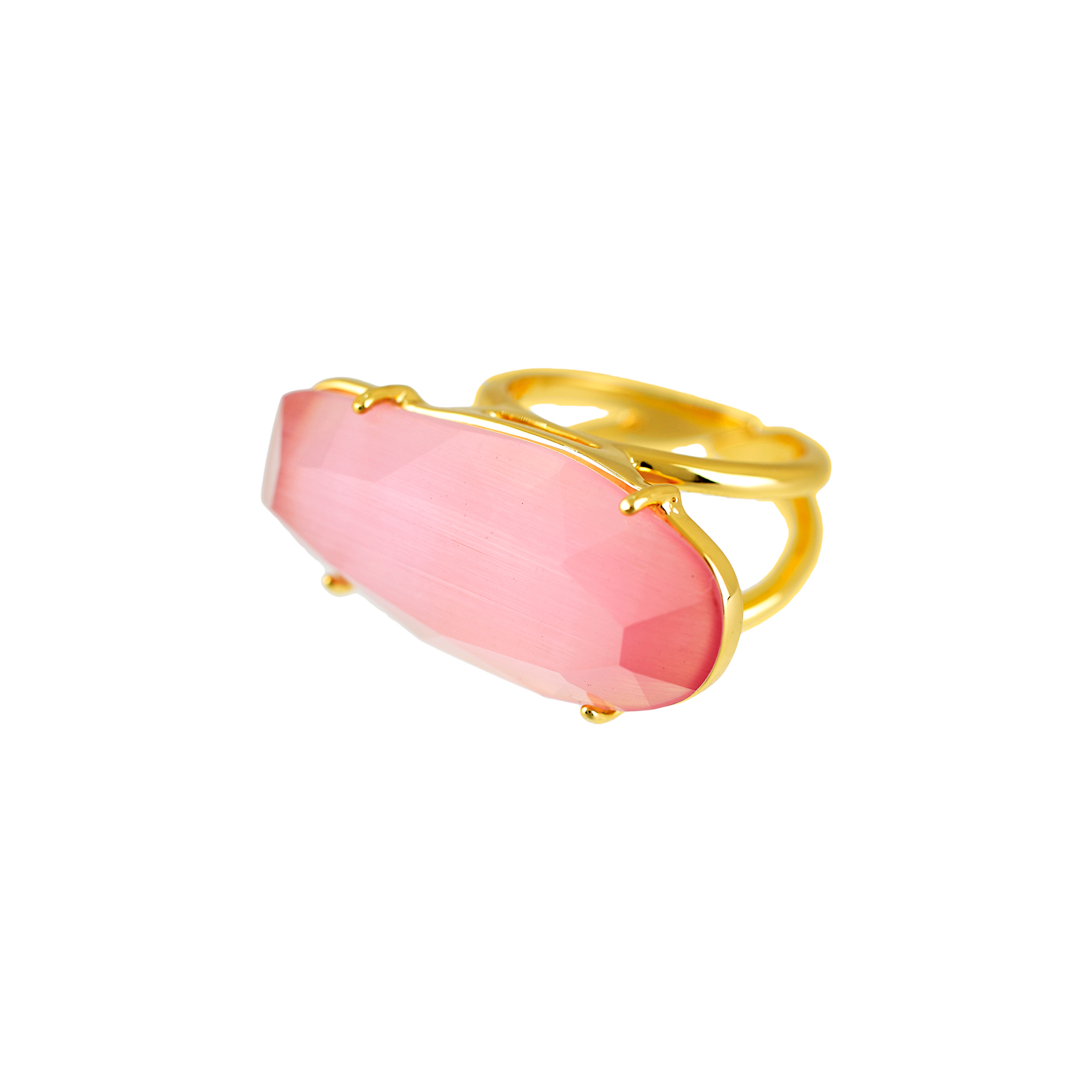 UNIVERSAL SIZE RING WITH LARGE GLASS PIECE