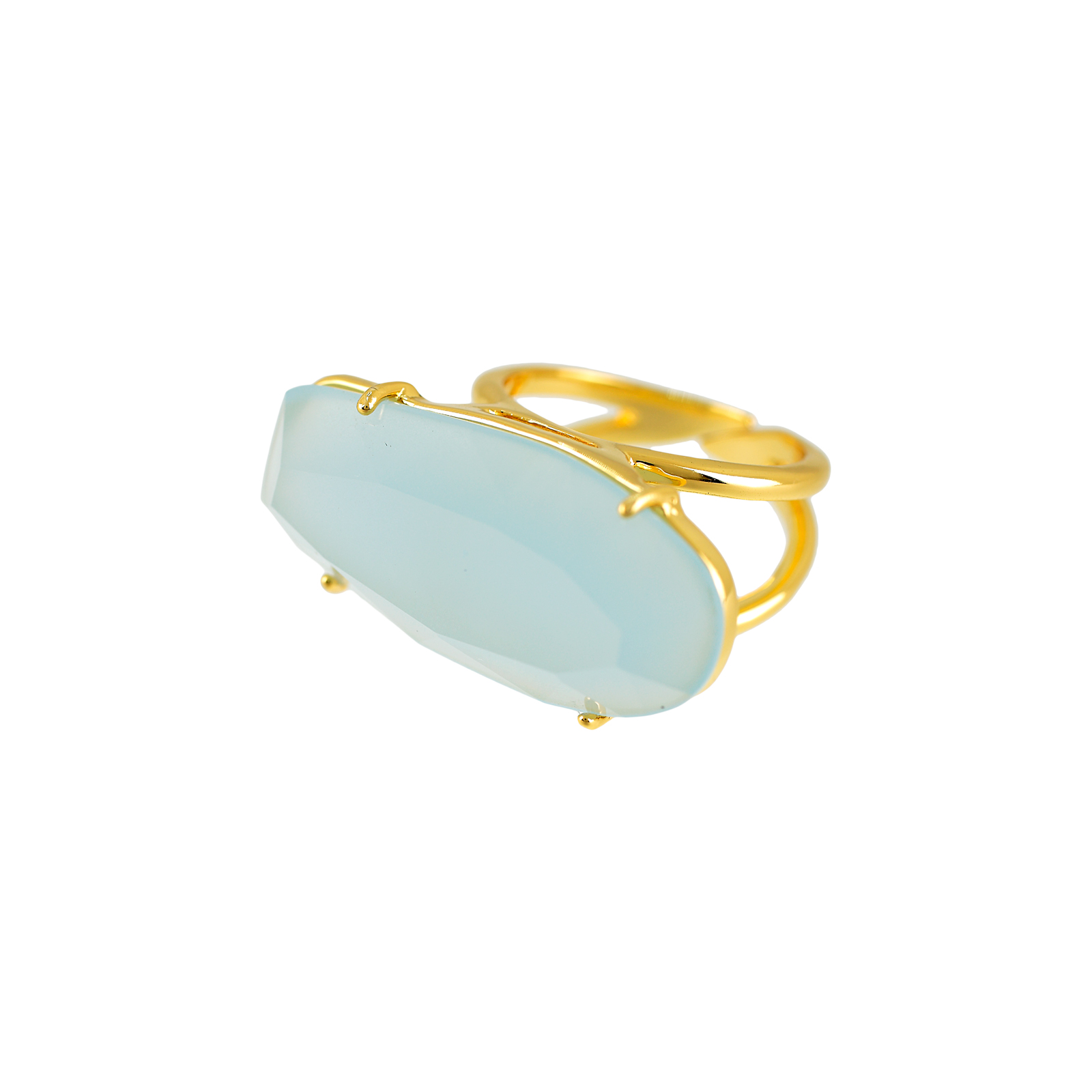UNIVERSAL SIZE RING WITH LARGE GLASS PIECE
