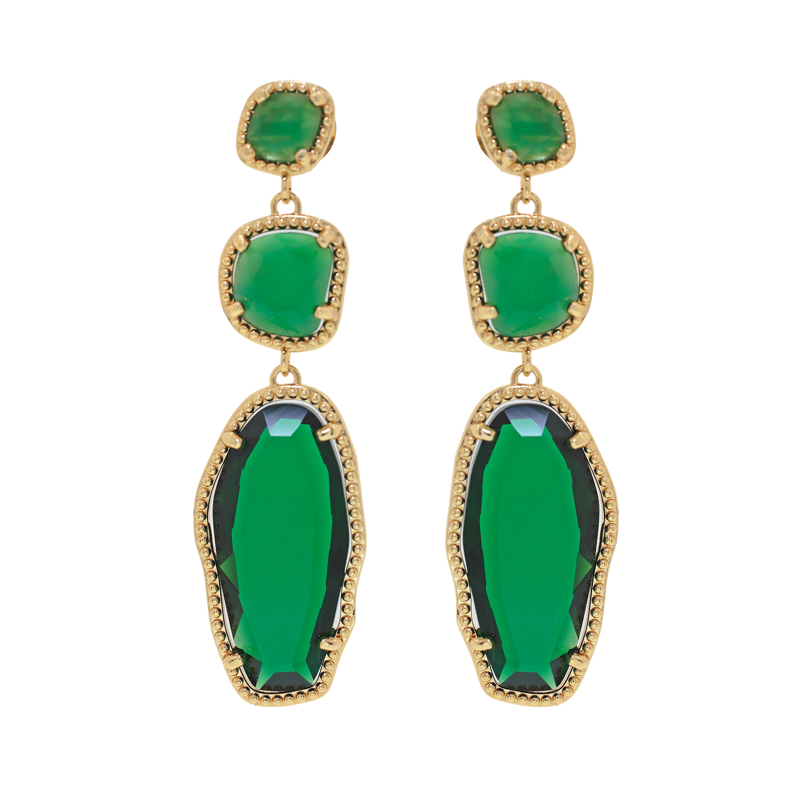 Earring with faceted crystal
