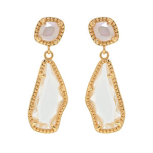Earring with faceted crystal