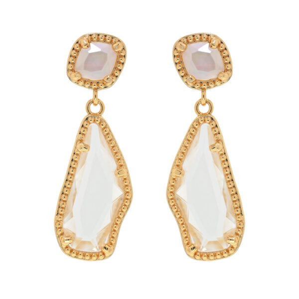 Earring with faceted crystal