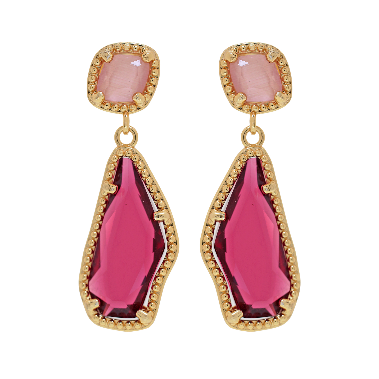 Earring with faceted crystal