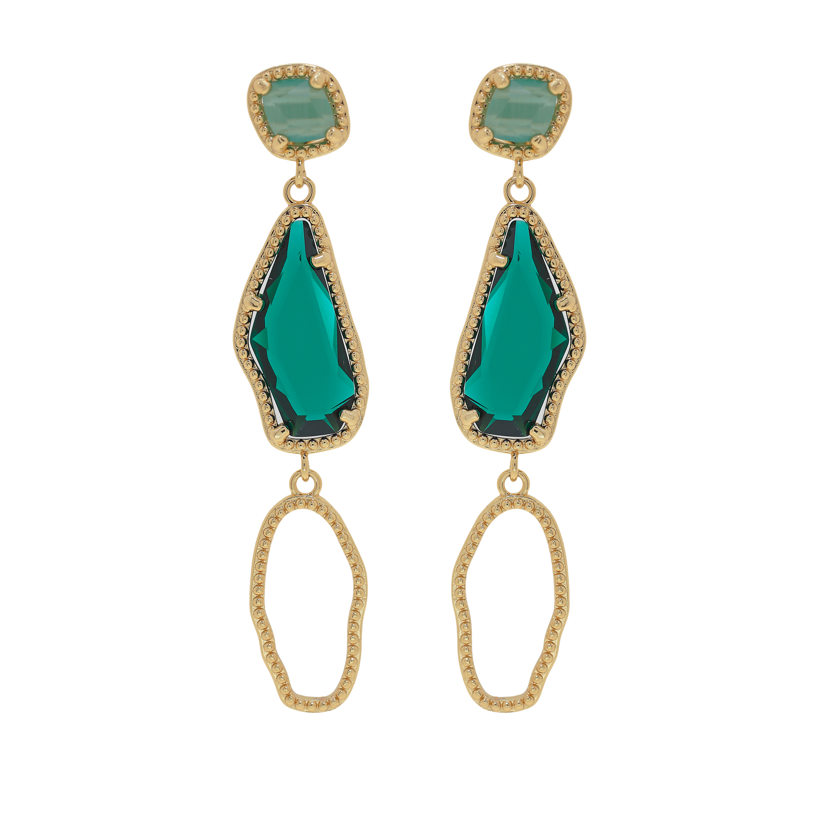 Earring with faceted crystal