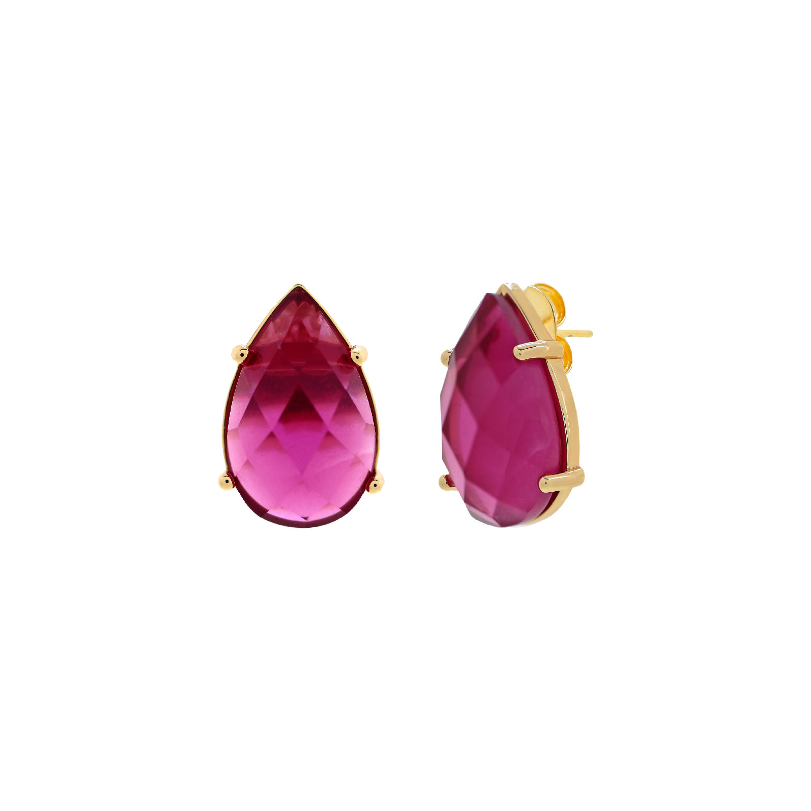 Fuchsia teardrop earring