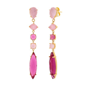 Long fuchsia teardrop earring