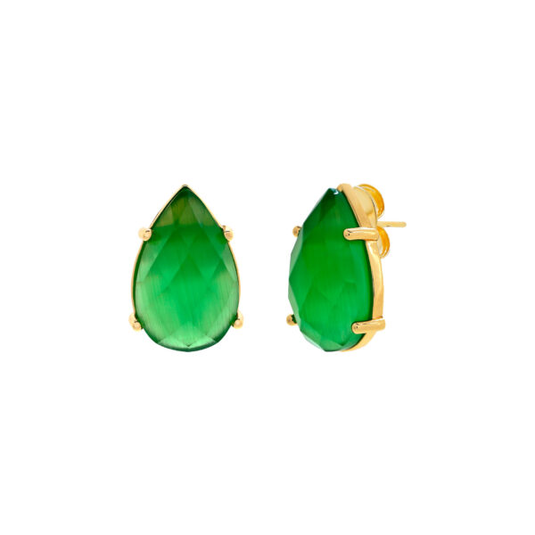 Pendiente lágrima verde
