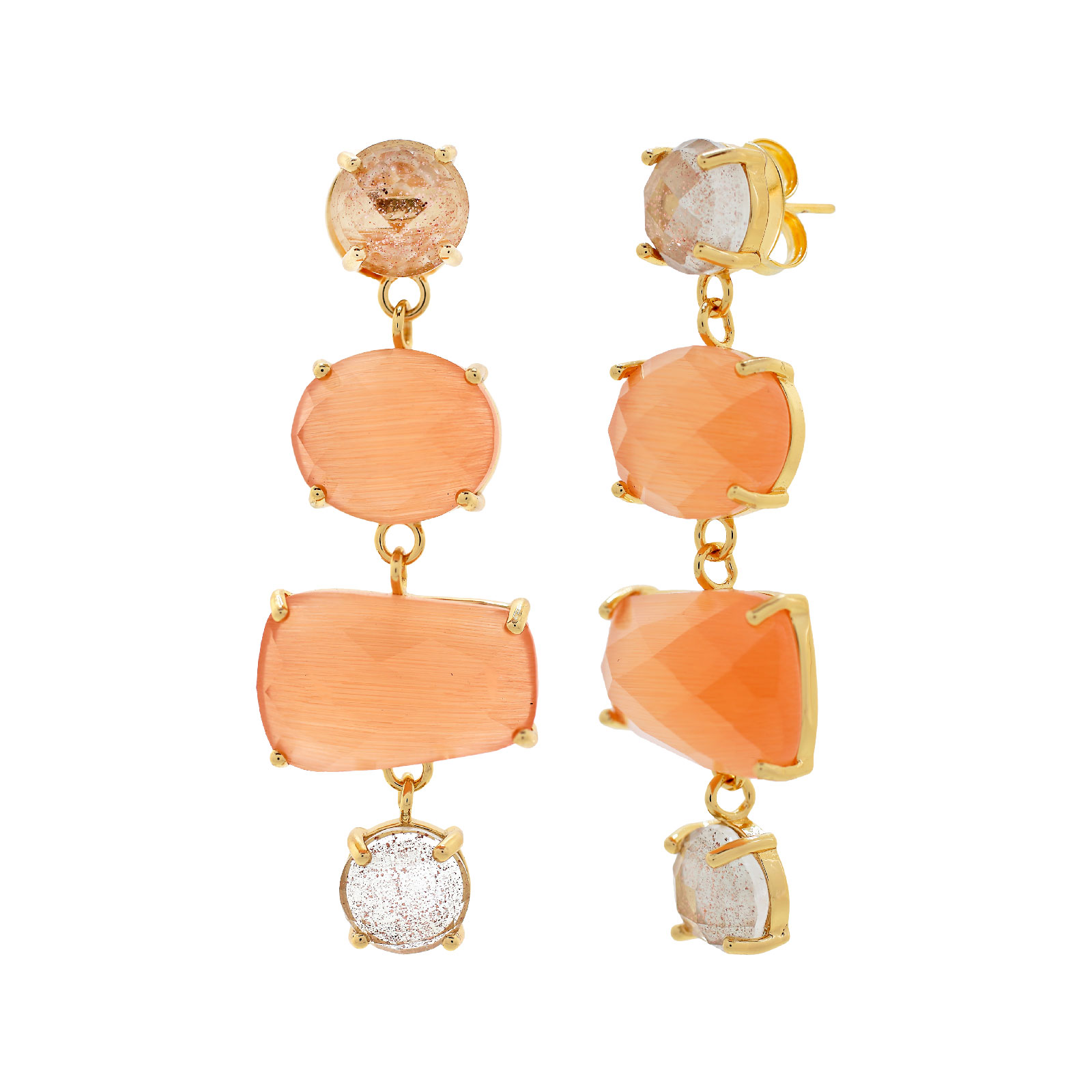 Orange-gold earring
