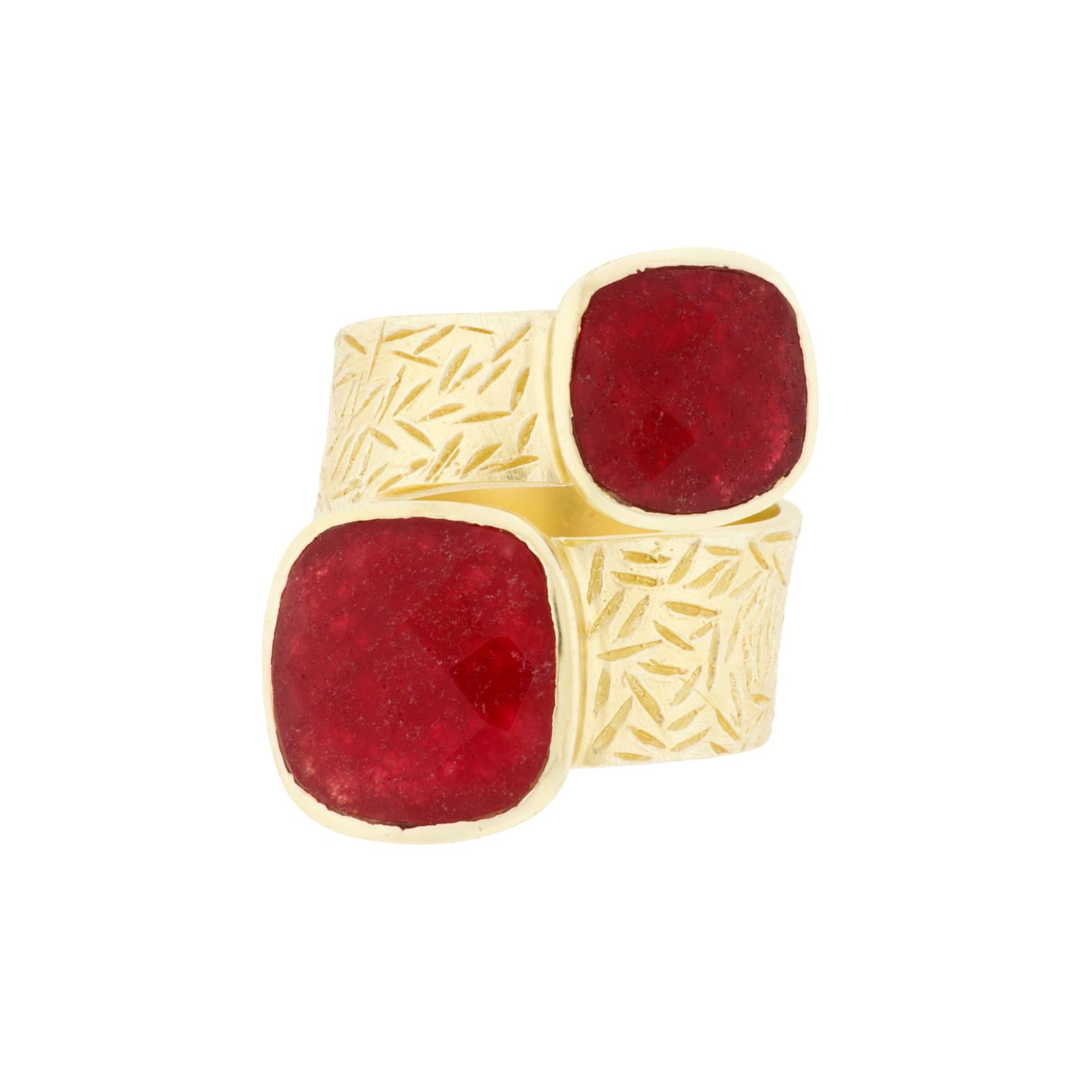GOLD PLATED RING WITH NATURAL STONE