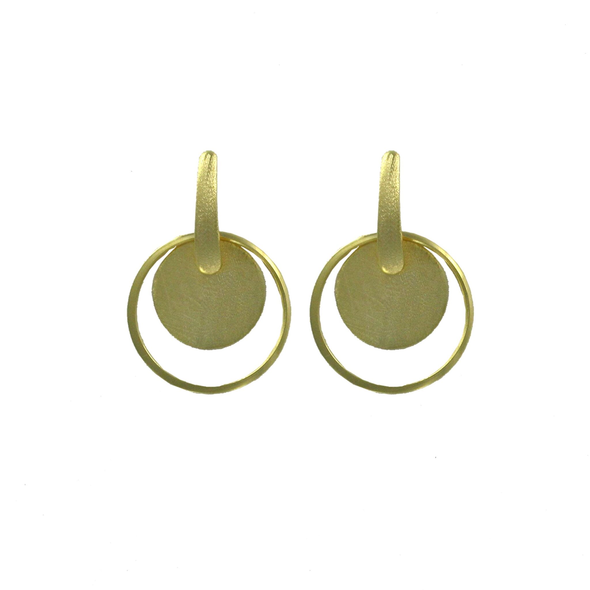 2 PIECES GOLD PLATED EARRING WITH HANDMADE FINISH