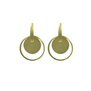2 PIECES GOLD PLATED EARRING WITH HANDMADE FINISH