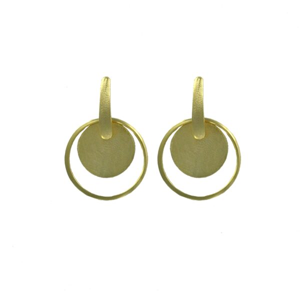 2 PIECES GOLD PLATED EARRING WITH HANDMADE FINISH