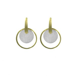 2 PIECES  RHODIUM EARRING
