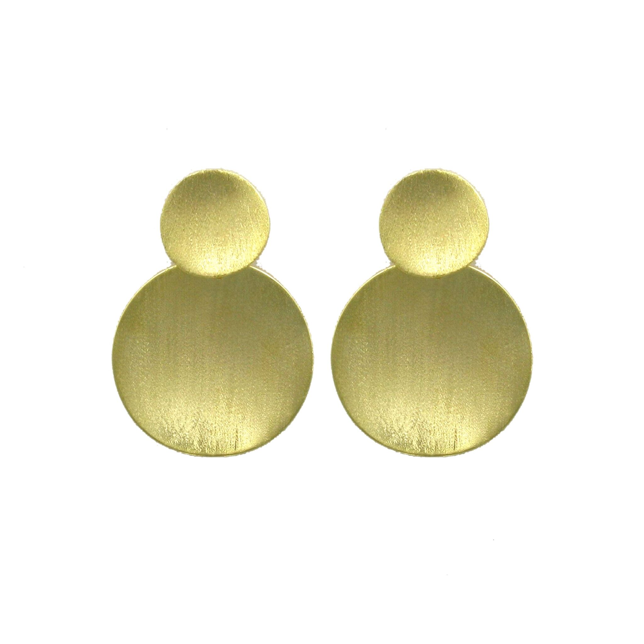 GOLD-PLATED HANDMADE FINISHED EARRING WITH 2 WAVY PIECES