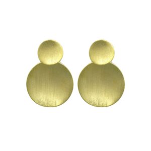 GOLD-PLATED HANDMADE FINISHED EARRING WITH 2 WAVY PIECES