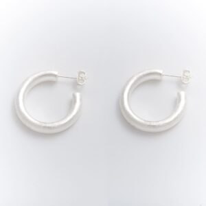 28MM MATT RHODIUM PLATED HOOP