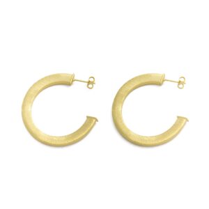 30MM MATT GOLD PLATED HOOP