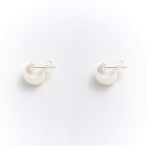 GLOSS RHODIUM-PLATED HOOP 8MM