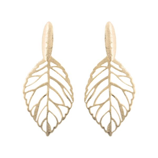 PENDIENTE CHAPADO ORO HOJA