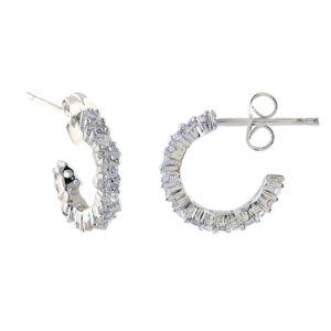 CURLY HOOP RHODIUM PLATED