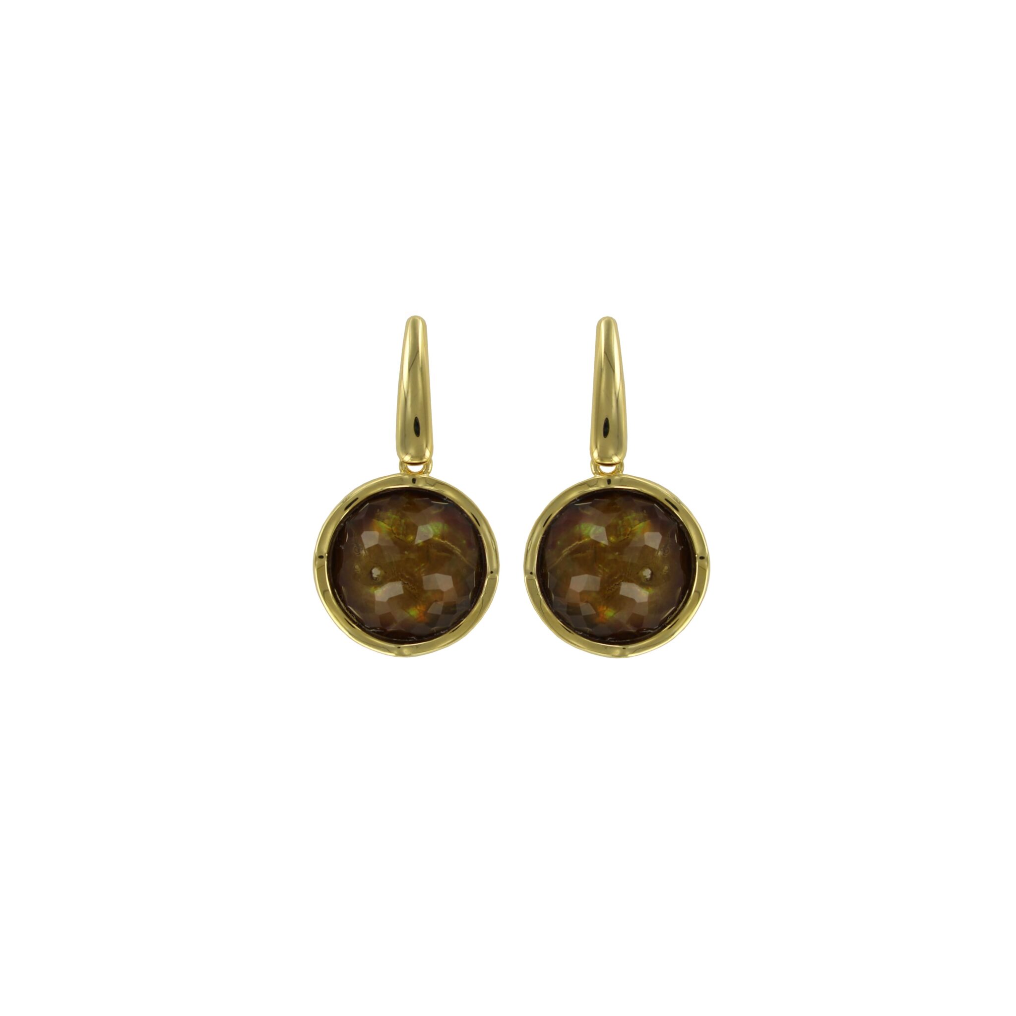 EARRING GOLD PLATED WITH MOTHER OF PEARL AND FACETED CRYSTAL