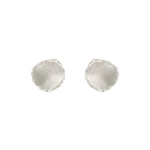 RHODIUM-PLATED EARRING WITH HANDMADE FINISH SMALL SIZE