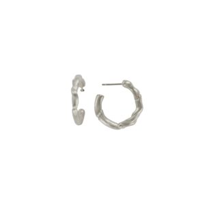 25MM RHODIUM PLATED ENGRAVED HOOP