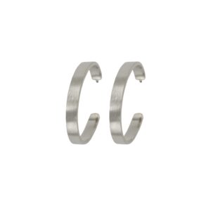 OVAL HOOP MATT RHODIUM PLATED 25 * 35