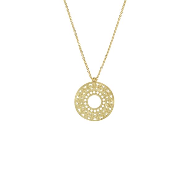 COLLAR ETNICO CHAPADO ORO MATE