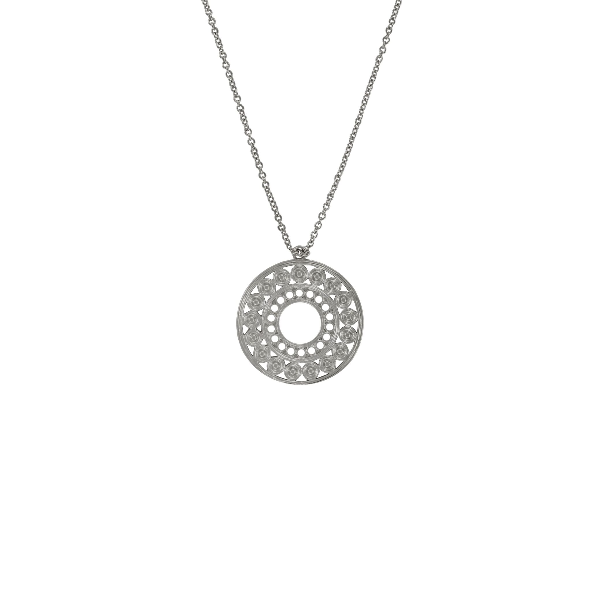ETHNIC NECKLACE MATT RHODIUM PLATED