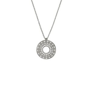 ETHNIC NECKLACE MATT RHODIUM PLATED