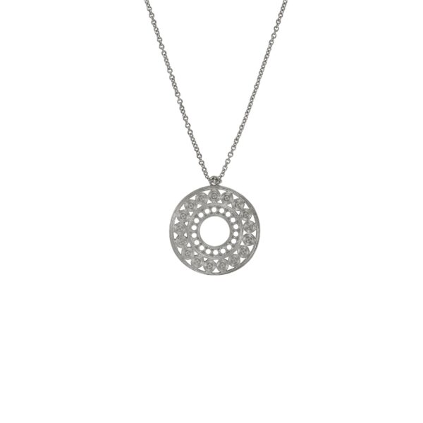 ETHNIC NECKLACE MATT RHODIUM PLATED