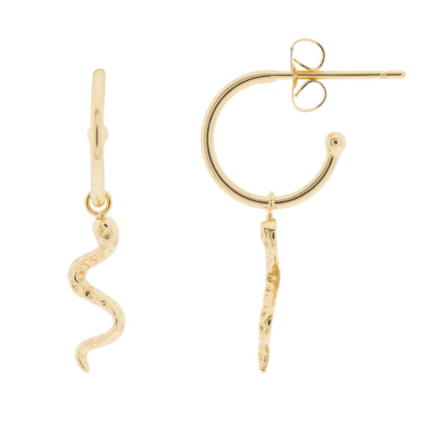 GOLD PLATED SNAKE HOOP EARRING