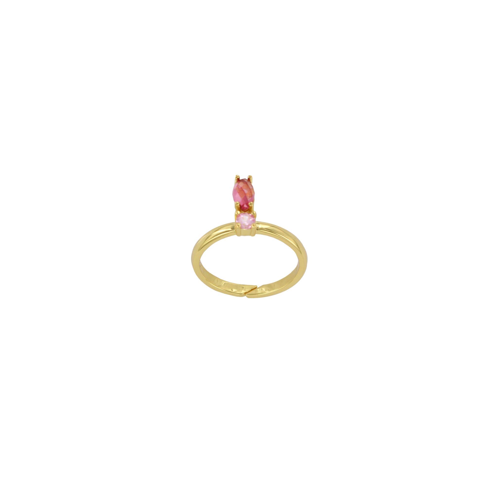 UNIVERSAL RING GOLD PLATED MINI CRYSTAL FACETATED MULTICOLO