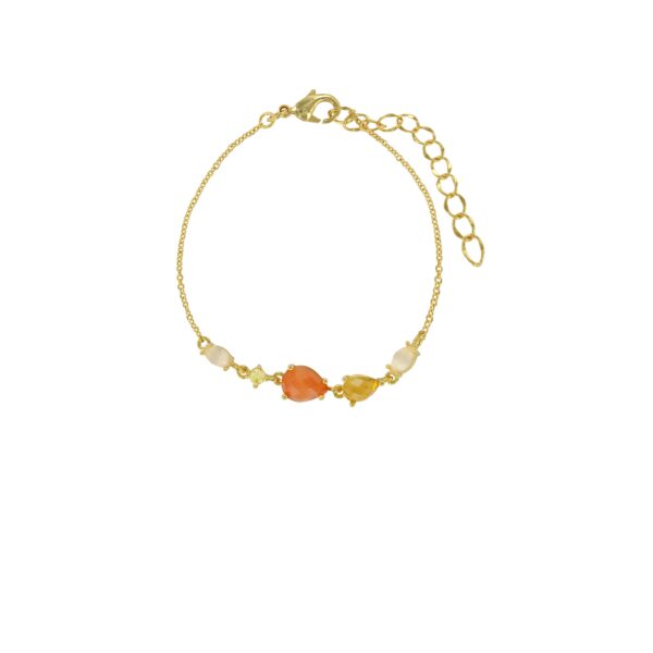 MULTICOLOR FACETED GOLD-PLATED MINI CRYSTAL BRACELET