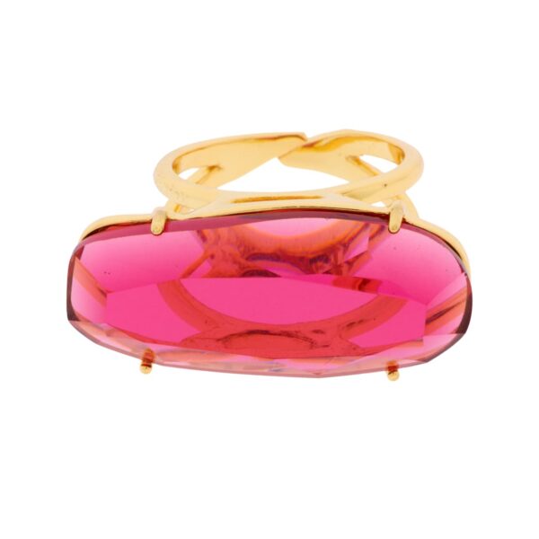 UNIVERSAL IRREGULAR RING GOLD PLATED FACETED CRYSTAL.