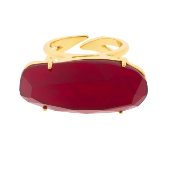 UNIVERSAL IRREGULAR RING GOLD PLATED FACETED CRYSTAL.