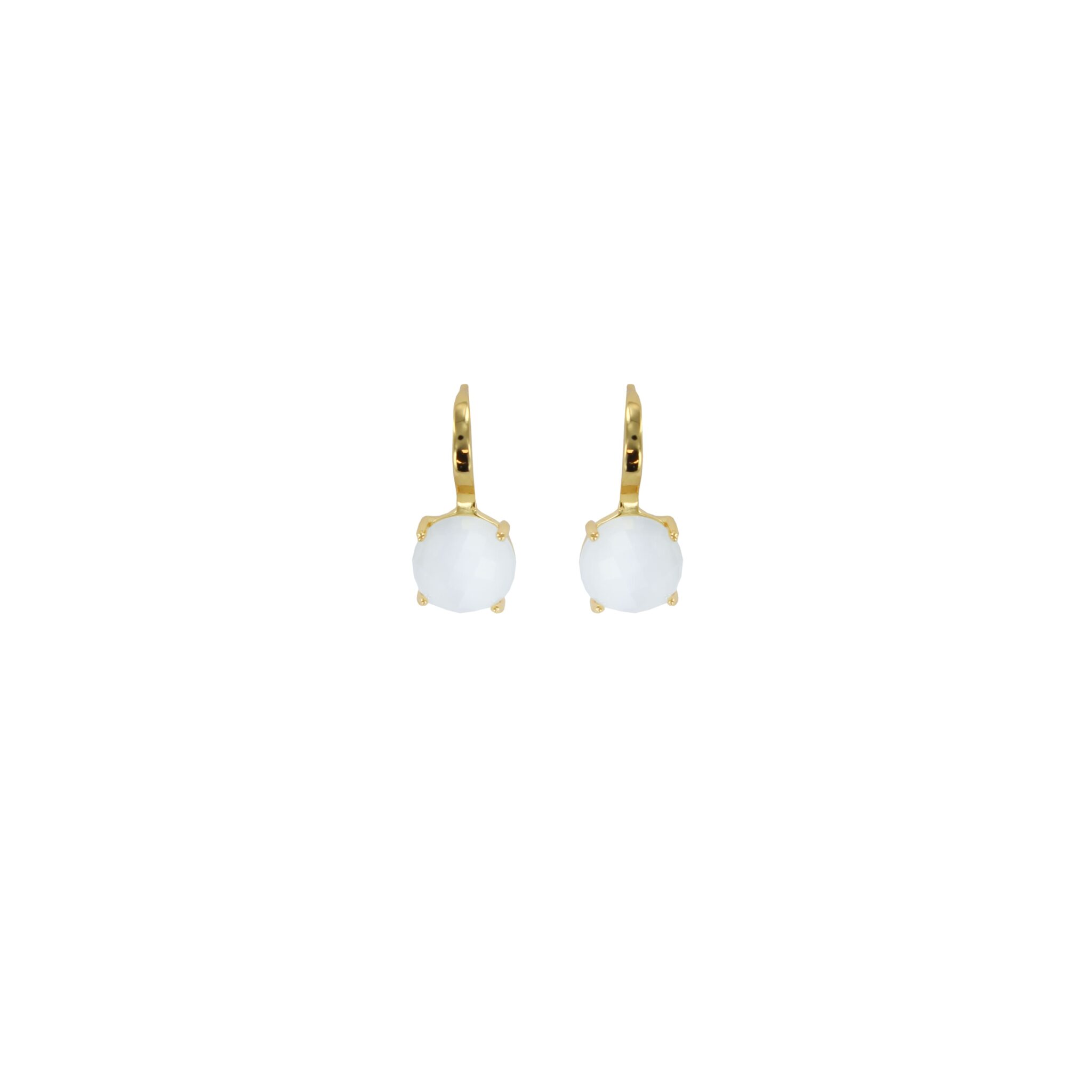 GOLD-PLATED BLUE GOLD-PLATED CRYSTAL MINI ROUND EARRING
