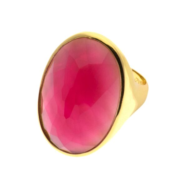 OVAL UNIVERSAL RING, CRYSTAL AND PINK MOTHER OF PEARL