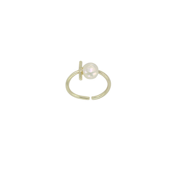 UNIVERSAL RING PLATED GOLD & PEARL IN SHELL